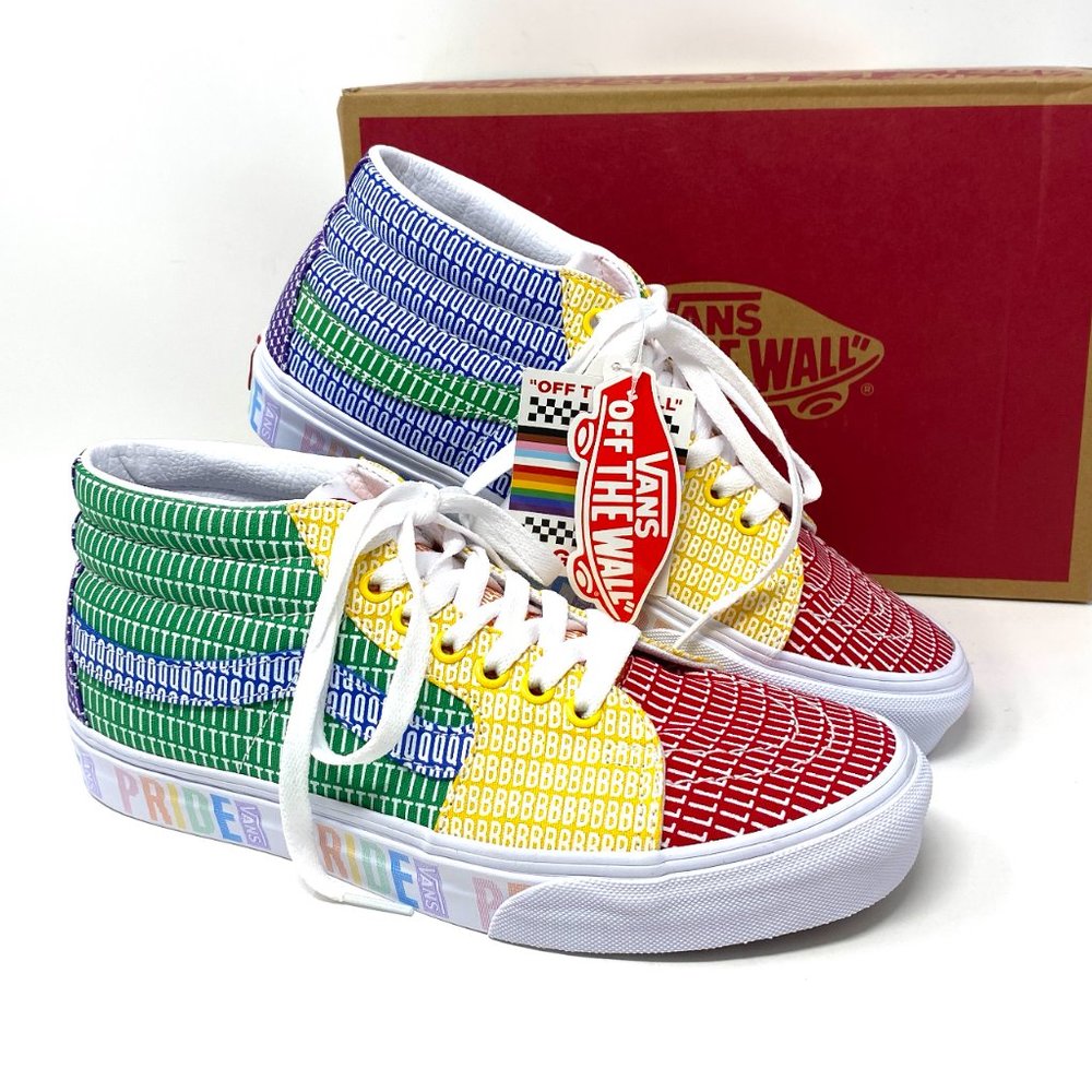 💖MEGA SALE💖VANS Womens Size Sk8-Mid Pride Lacing Multicolor Canvas VN0A3WM33WJ - Picture 9 of 12